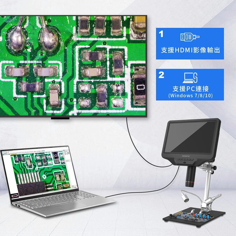 Andonstar AD409 Pro 10.1吋螢幕HDMI/USB輸出數位電子顯微鏡