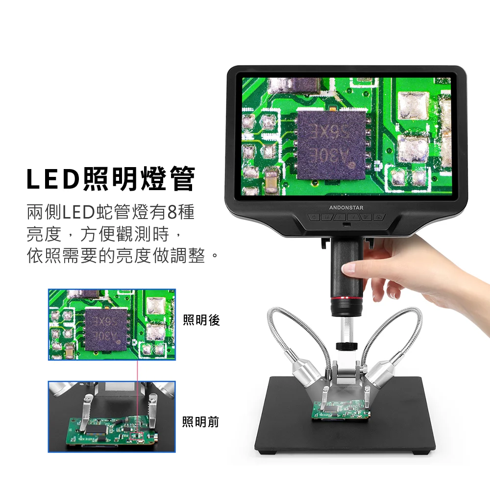 Andonstar AD409 10.1吋螢幕HDMI/USB輸出數位電子顯微鏡