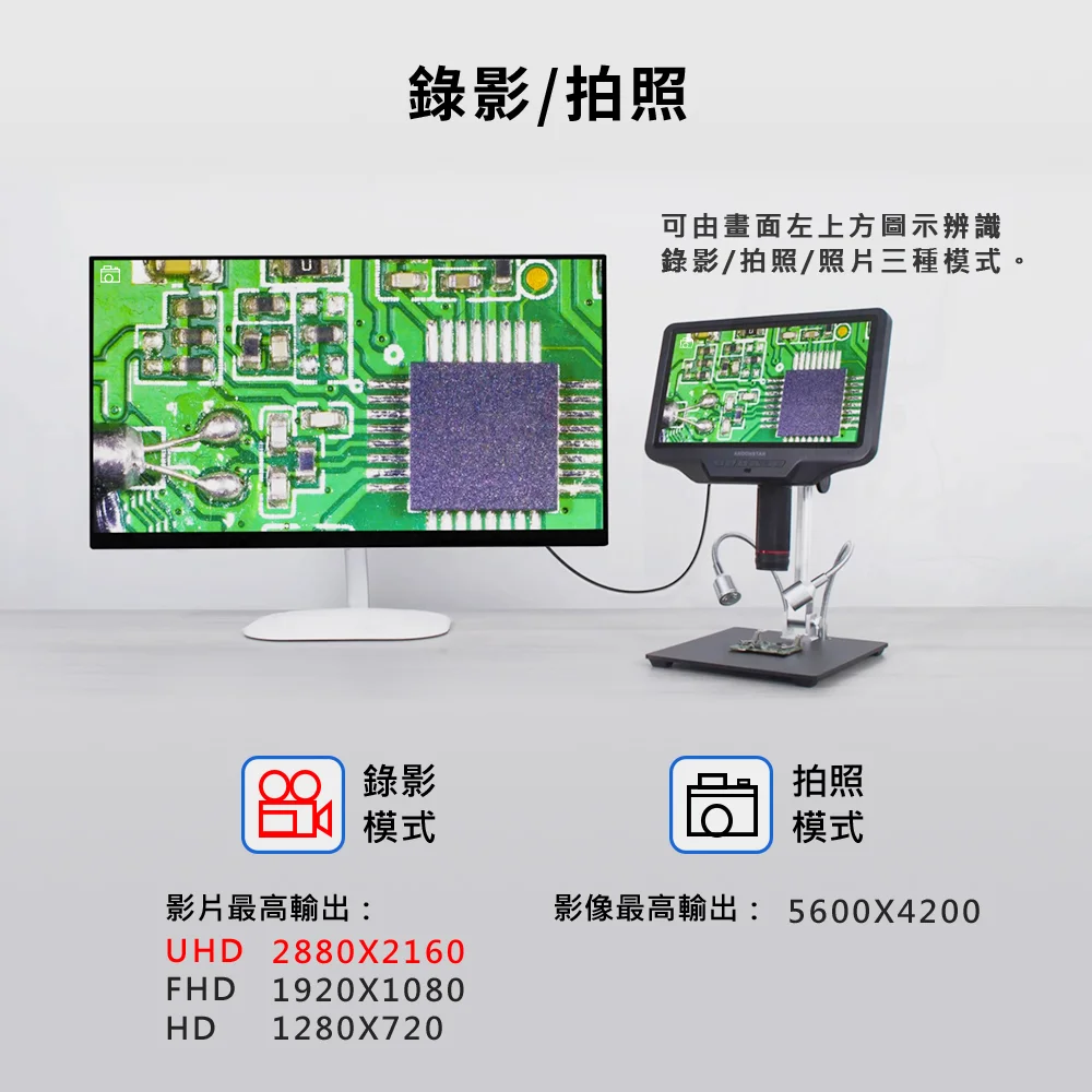 Andonstar AD409 Pro ES(含內窺鏡) 10.1吋螢幕HDMI/USB輸出數位電子顯微鏡